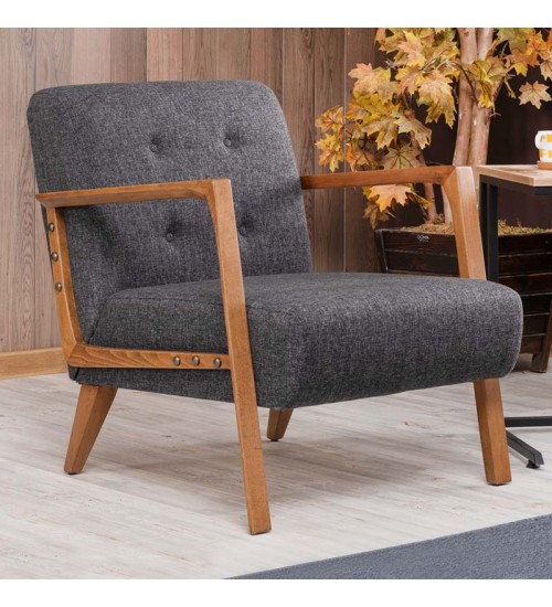 Πολυθρόνα υφασμάτινη χρώμα ανθρακί 67x76x78εκ.