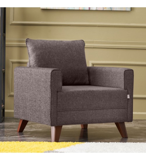 Πολυθρόνα υφασμάτινη χρώμα καφέ 82x81x85εκ.