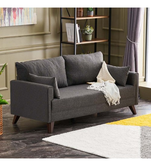 Καναπές διθέσιος υφασμάτινος χρώμα ανθρακί 177x81x85εκ.