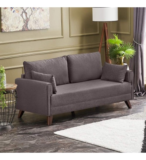 Καναπές διθέσιος υφασμάτινος χρώμα καφέ 177x81x85εκ.