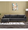 Γωνιακός καναπές αριστερή γωνία υφασμάτινος χρώμα ανθρακί 275x165x85εκ.