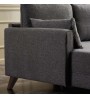 Γωνιακός καναπές αριστερή γωνία υφασμάτινος χρώμα ανθρακί 275x165x85εκ.